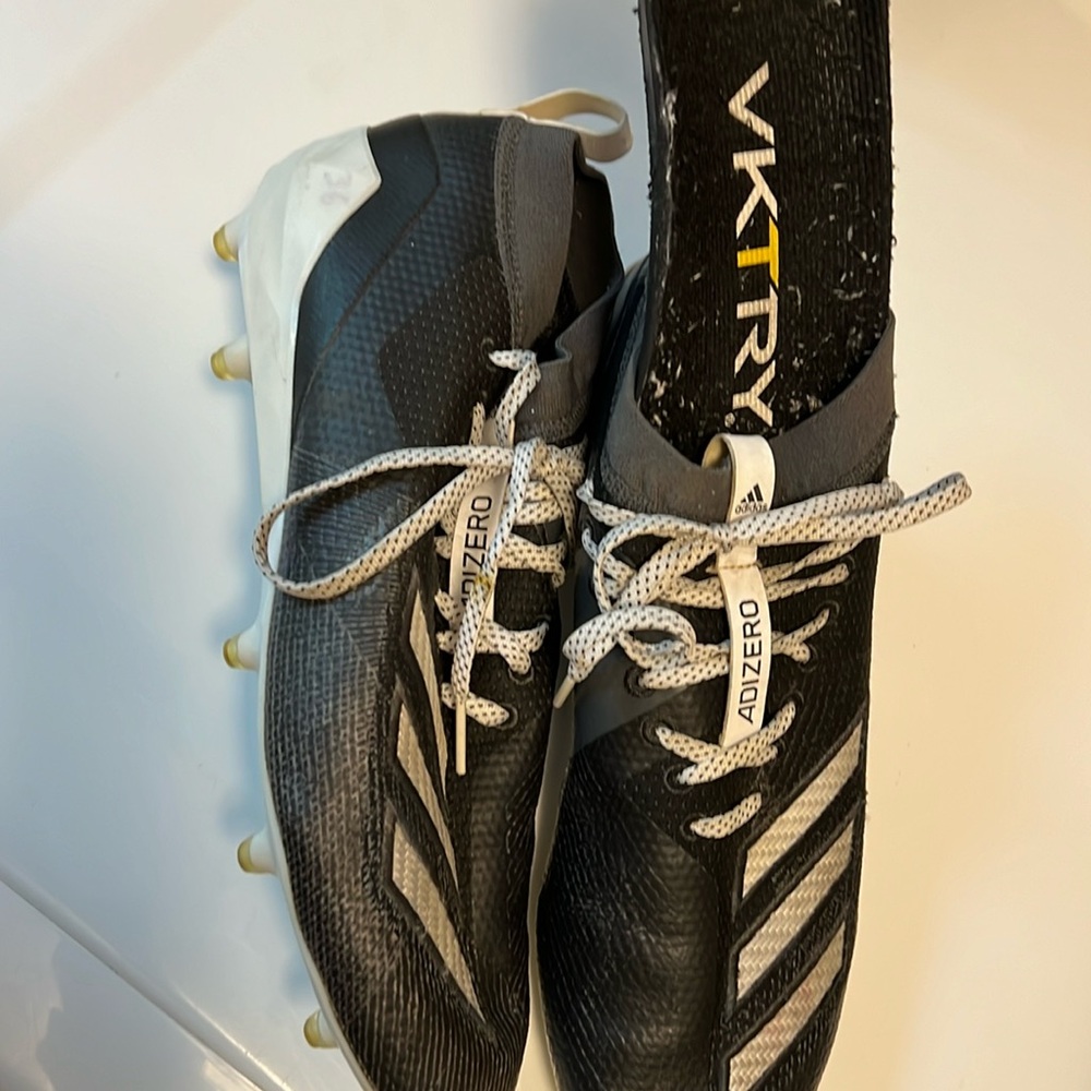 Adidas Adizero Men’s Football Cleats Black Size 11.5 GX4049 WITH VKTRY INSOLES